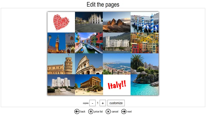 Grid collage: modify every frame