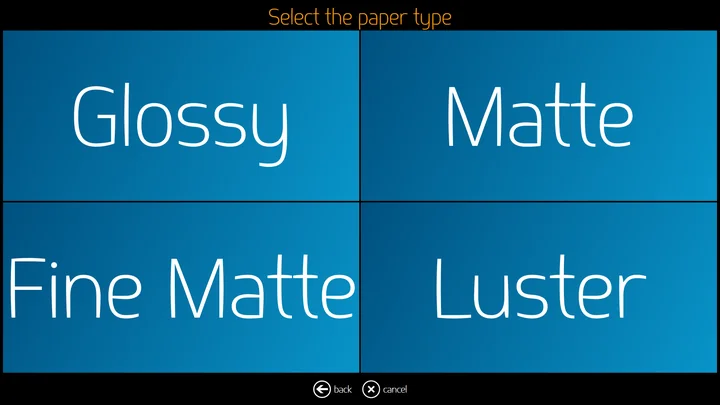 Select the finish paper according to the connected printers.