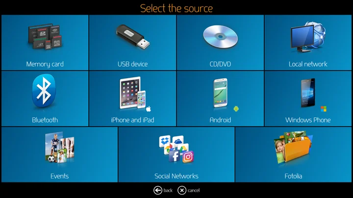 Multiple image source selection to load customer's images.