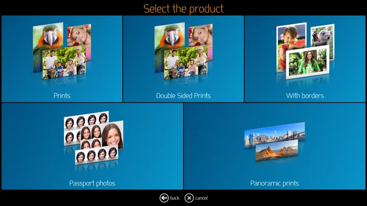 The products are shown according to the connected printers.