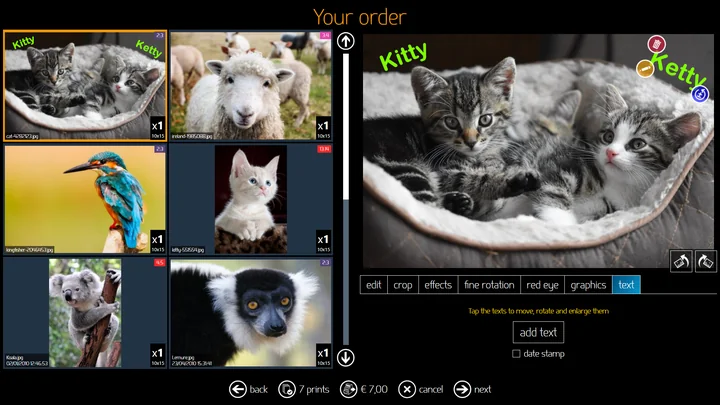 Add text on pictures.