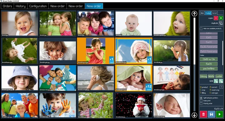 Images selection in standard mode