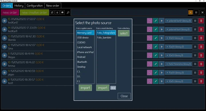 Source selection in standard mode